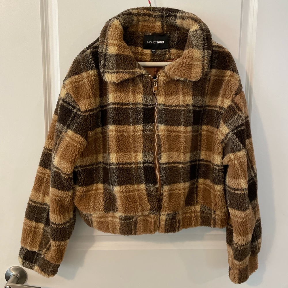 Plaid Fuzzy Jacket